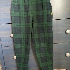 Polo by Ralph Lauren Green Plaid sweatpants with Yellow Accents